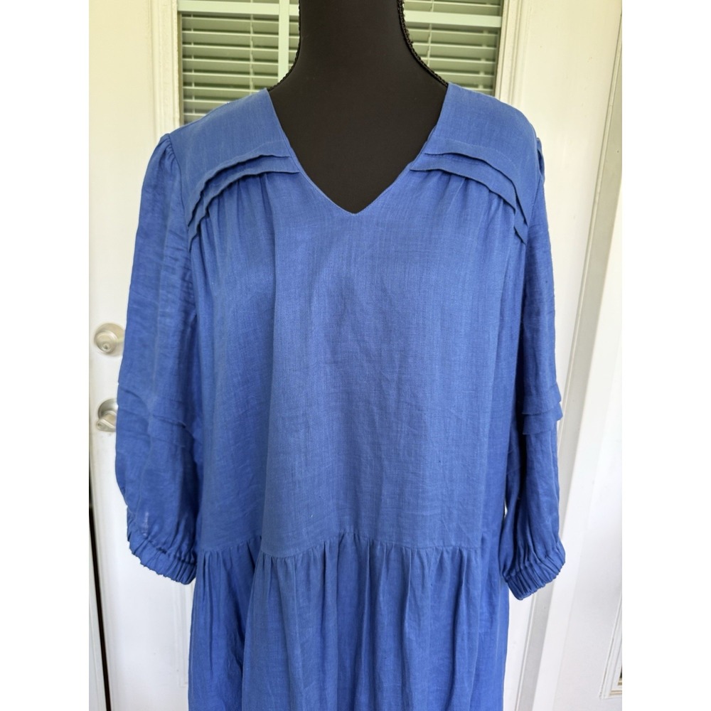 Tyler Boe Blue Tiered Midi Dress - Picture 4 of 13